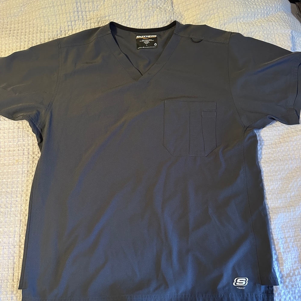 Skechers Dark Blue V-Neck Scrub Top